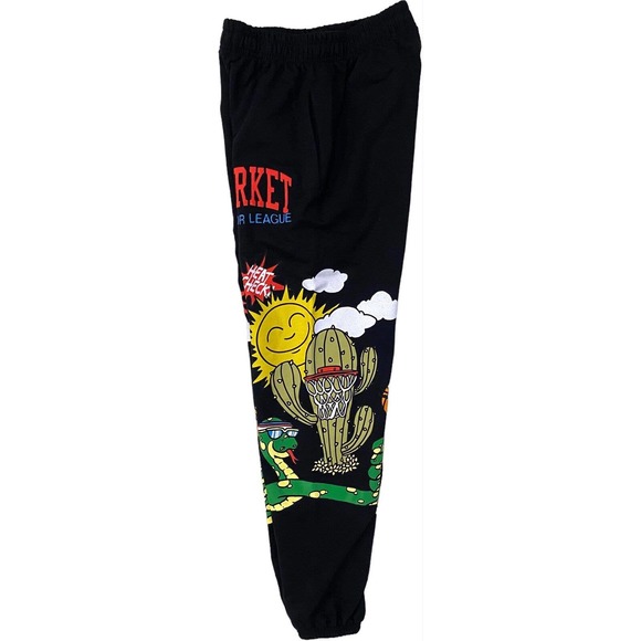 Chinatown Market Men's Desert Outdoor League Jogger Sweatpants in Black - Picture 4 of 5